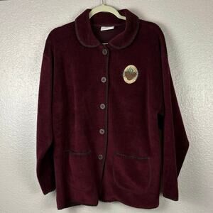 VTG Artisans Sunschein Designs Women’s Size L Maroon Acrylic Blend Cardigan